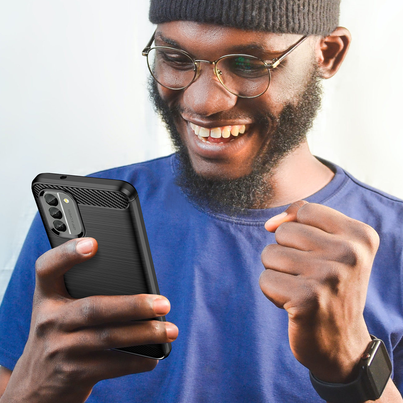 Carcasa Flexible Carbon compatibila cu Nokia G400 Black 1 Lerato.ro