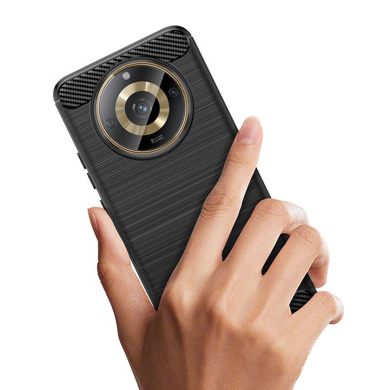Carcasa Flexible Carbon compatibila cu Realme 11 Black 1 Lerato.ro