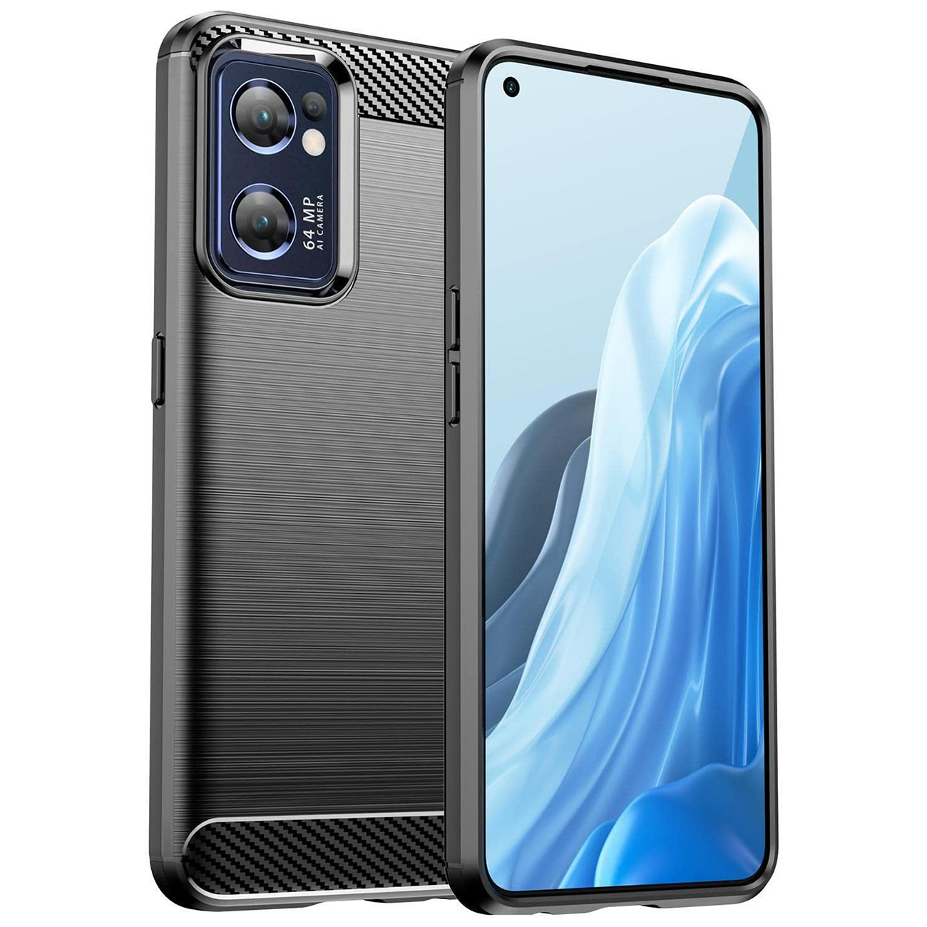 Carcasa Flexible Carbon compatibila cu Realme Narzo 50 5G Black 1 Lerato.ro