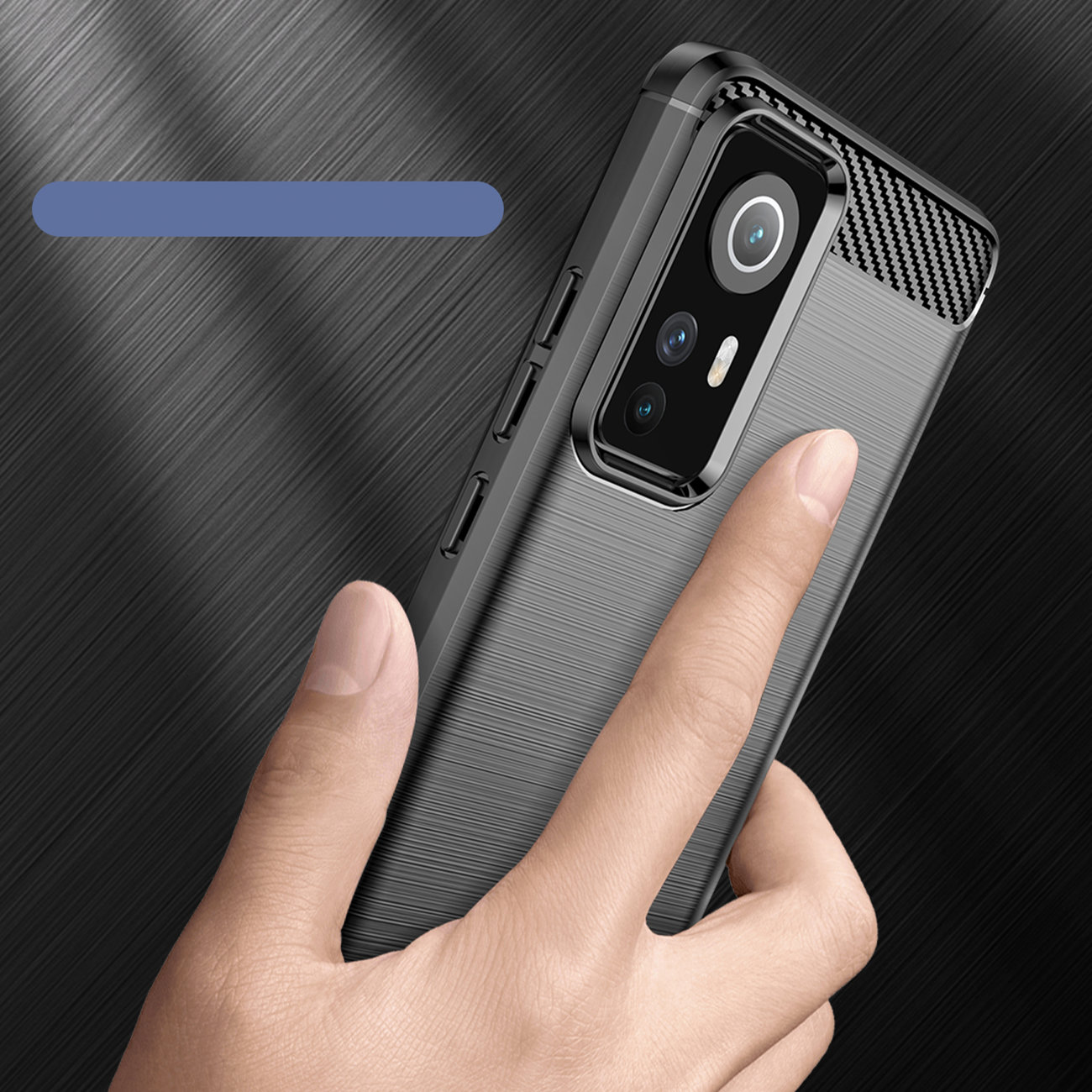 Carcasa Flexible Carbon compatibila cu Xiaomi 12 / 12X Black 1 Lerato.ro