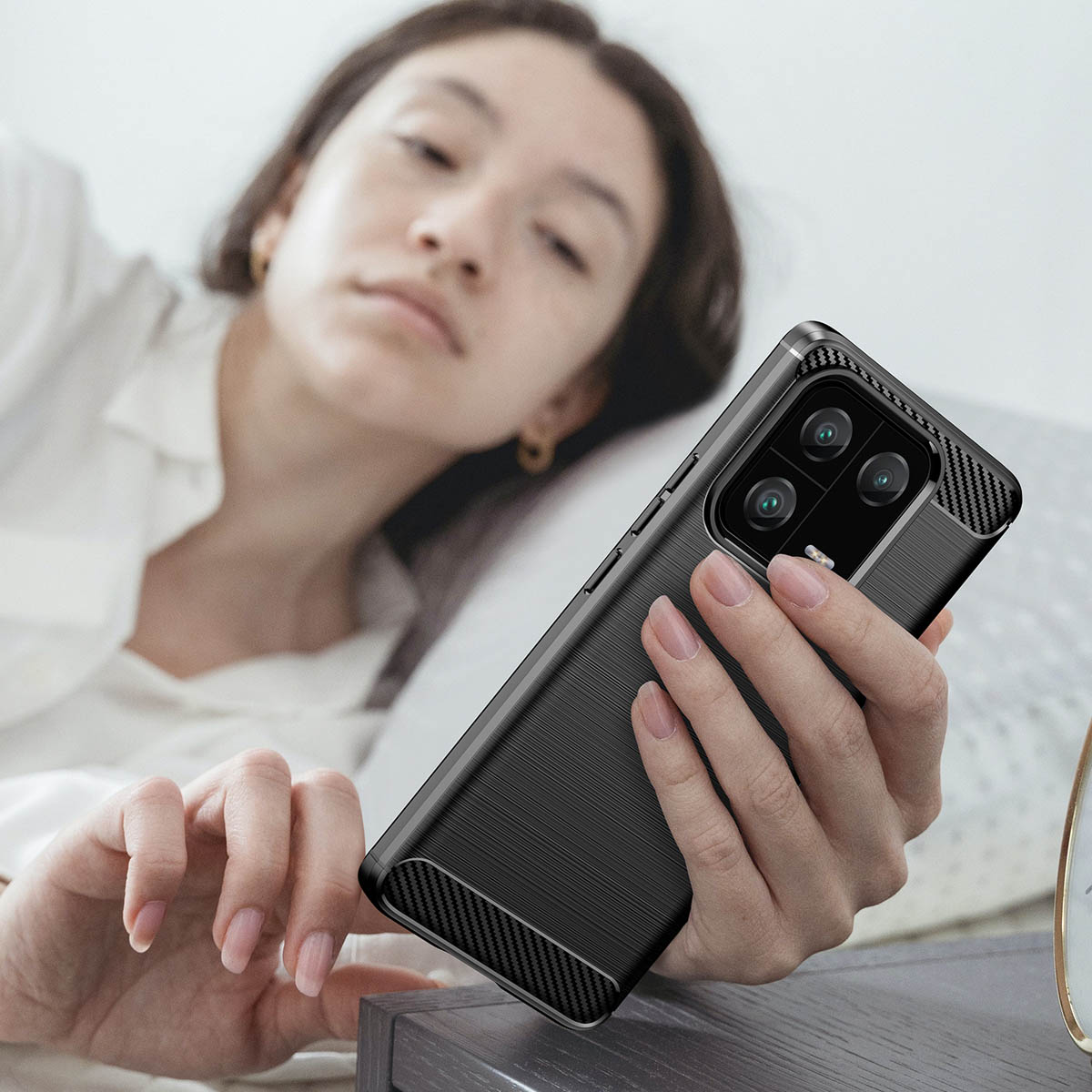 Carcasa Flexible Carbon compatibila cu Xiaomi 13 Pro Black 1 Lerato.ro