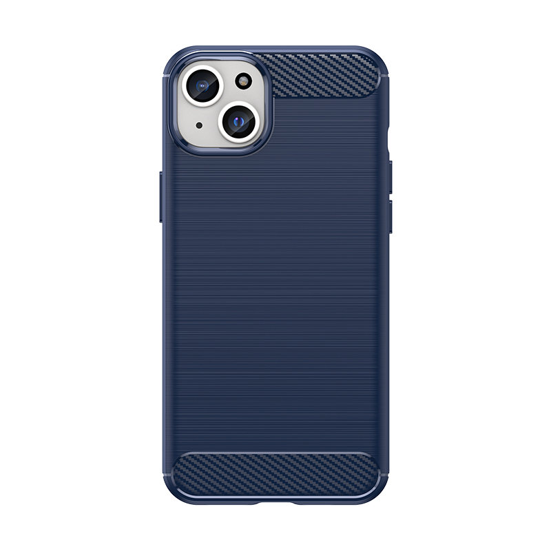 Carcasa Flexible Carbon compatibila cu iPhone 15 Plus Blue 1 Lerato.ro