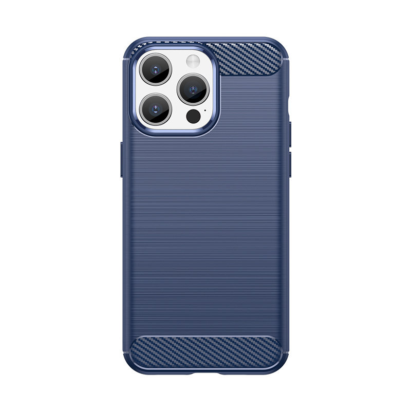 Carcasa Flexible Carbon compatibila cu iPhone 15 Pro Max Blue 1 Lerato.ro