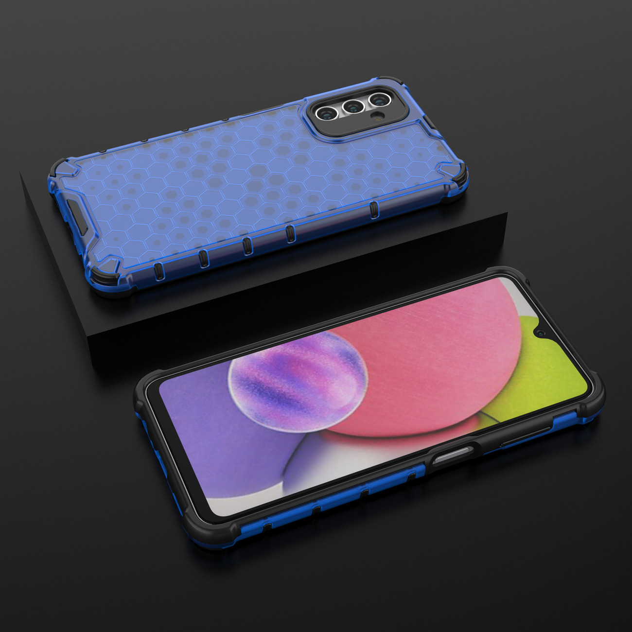 Carcasa Honeycomb compatibila cu Samsung Galaxy A14 5G Blue 1 Lerato.ro