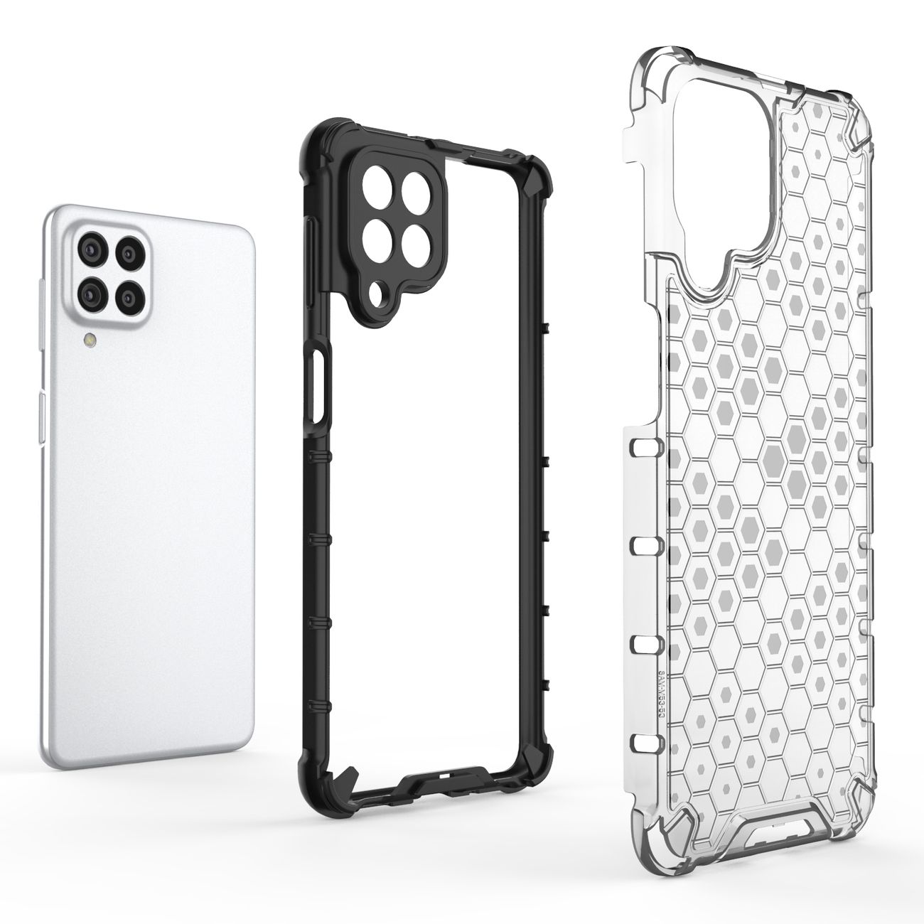 Carcasa Honeycomb compatibila cu Samsung Galaxy M53 5G Clear 1 Lerato.ro