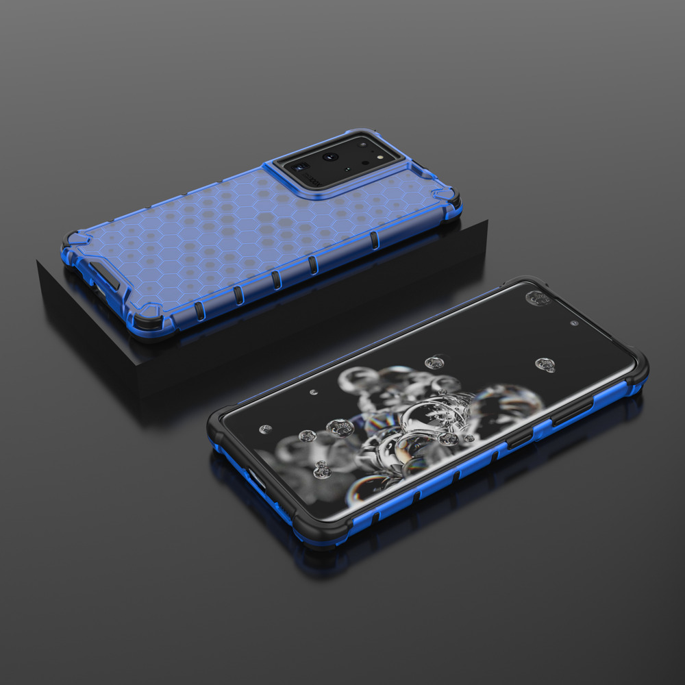 Carcasa Honeycomb compatibila cu Samsung Galaxy S22 Ultra Blue 1 Lerato.ro