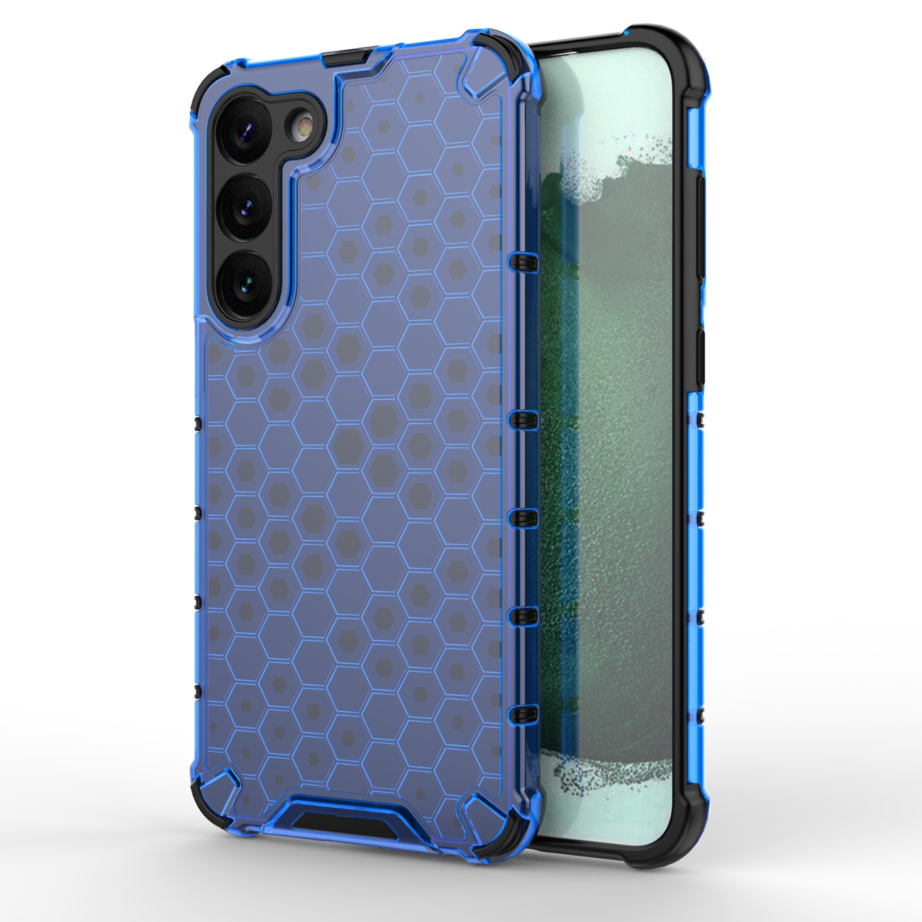 Carcasa Honeycomb compatibila cu Samsung Galaxy S23 Plus Blue 1 Lerato.ro