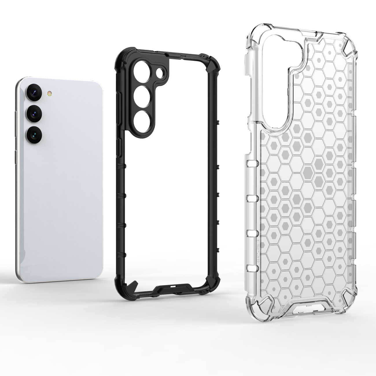 Carcasa Honeycomb compatibila cu Samsung Galaxy S23 Plus Clear 1 Lerato.ro