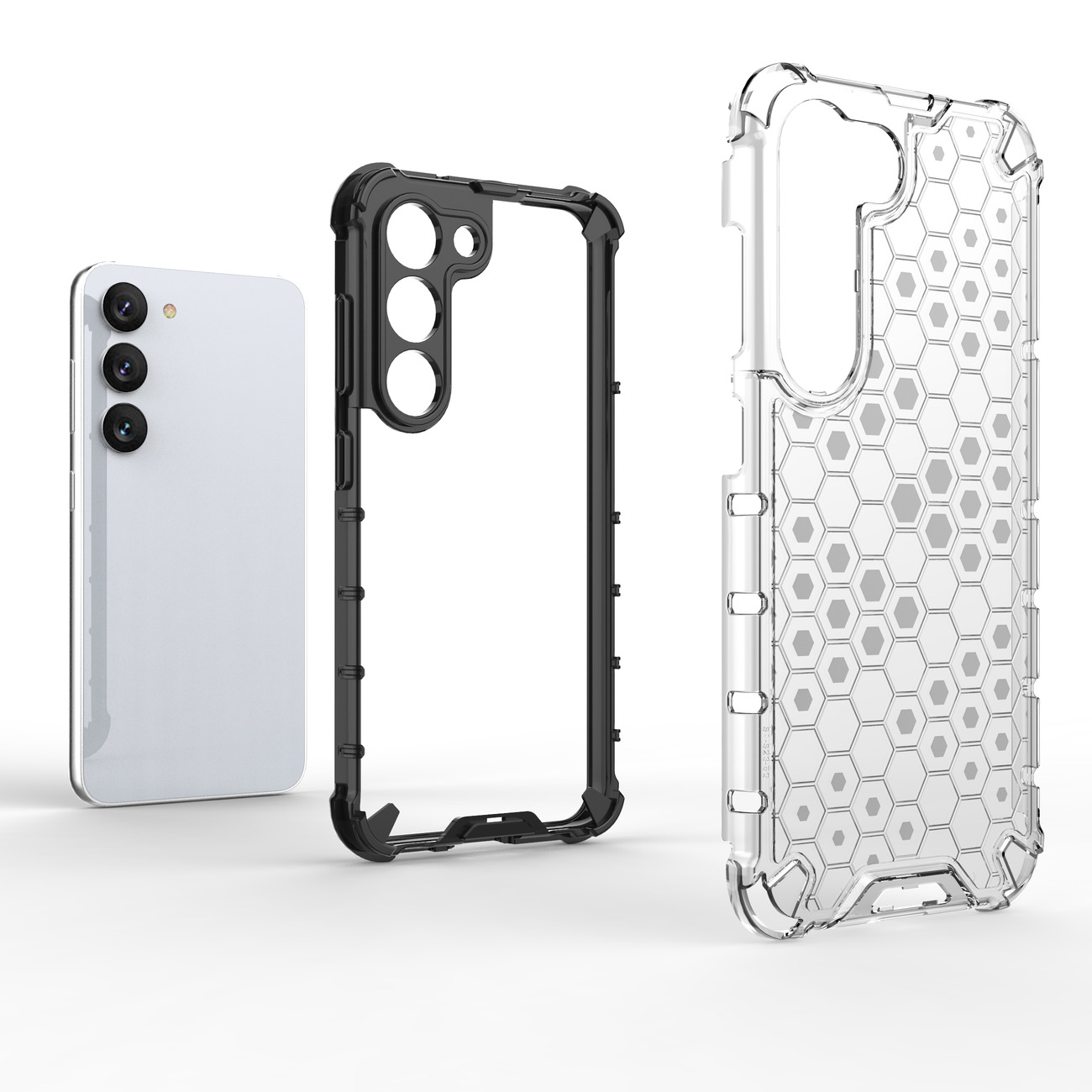 Carcasa Honeycomb compatibila cu Samsung Galaxy S23 Clear 1 Lerato.ro