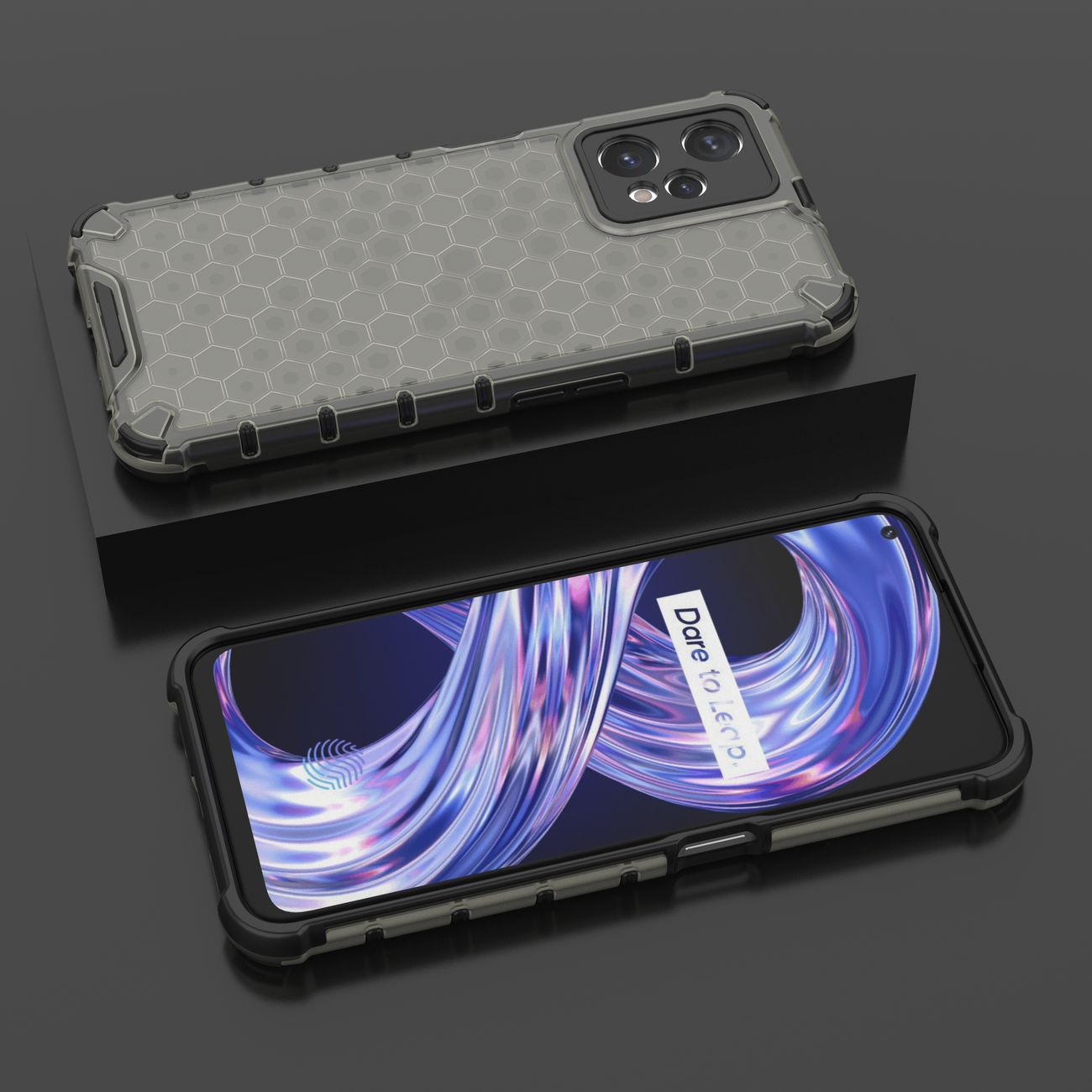Carcasa Honeycomb compatibila cu Realme 9 Pro Black 1 Lerato.ro