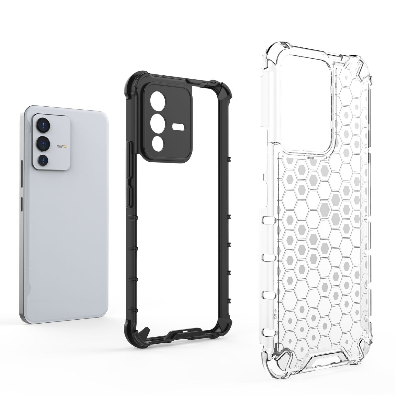 Carcasa Honeycomb compatibila cu Vivo V23 5G Clear 1 Lerato.ro