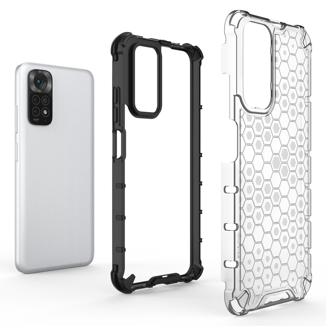 Carcasa Honeycomb compatibila cu Xiaomi Redmi Note 11/11S Clear 1 Lerato.ro