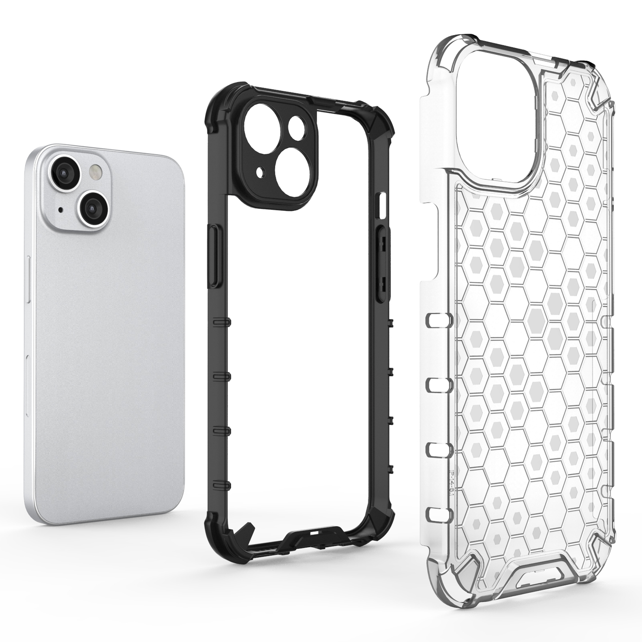 Carcasa Honeycomb compatibila cu iPhone 14 Plus Clear 1 Lerato.ro