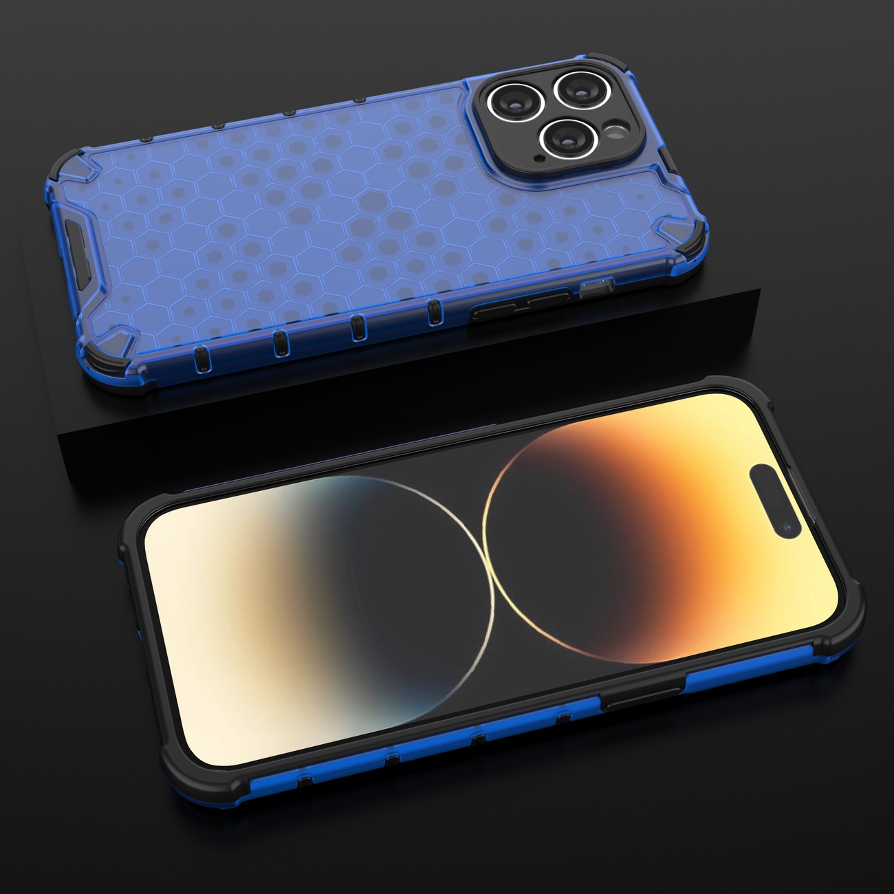 Carcasa Honeycomb compatibila cu iPhone 14 Pro Max Blue 1 Lerato.ro