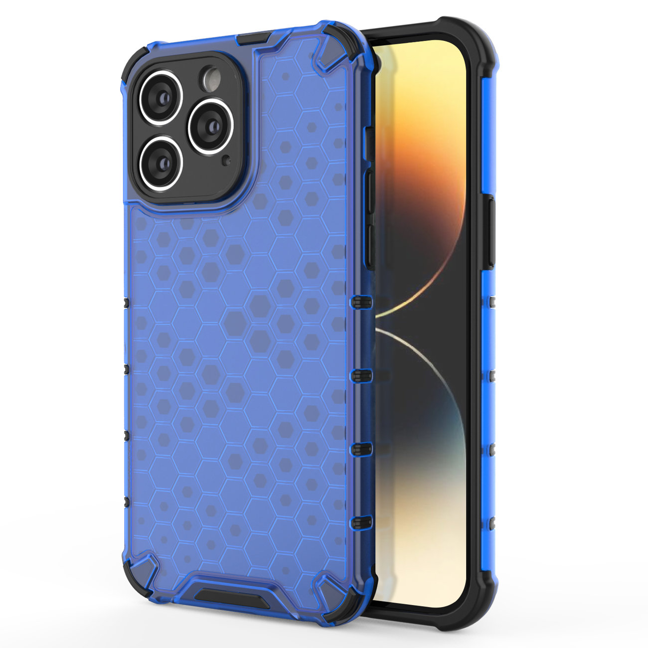 Carcasa Honeycomb compatibila cu iPhone 14 Pro Blue 1 Lerato.ro