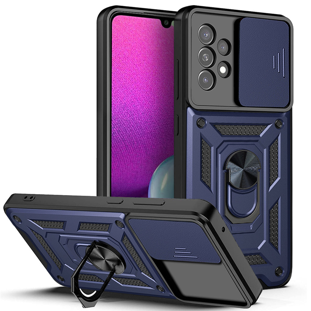 Carcasa Hybrid Armor CamShield compatibila cu Samsung Galaxy A23 5G Blue 1 Lerato.ro