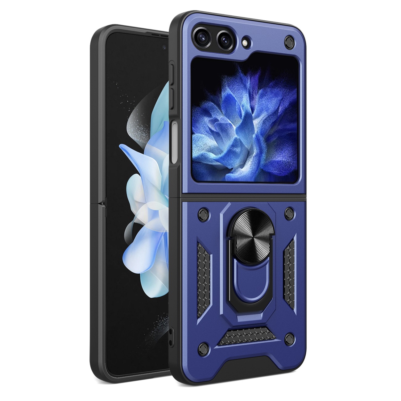 Carcasa Hybrid Armor CamShield compatibila cu Samsung Galaxy Z Flip 5 Blue 1 Lerato.ro