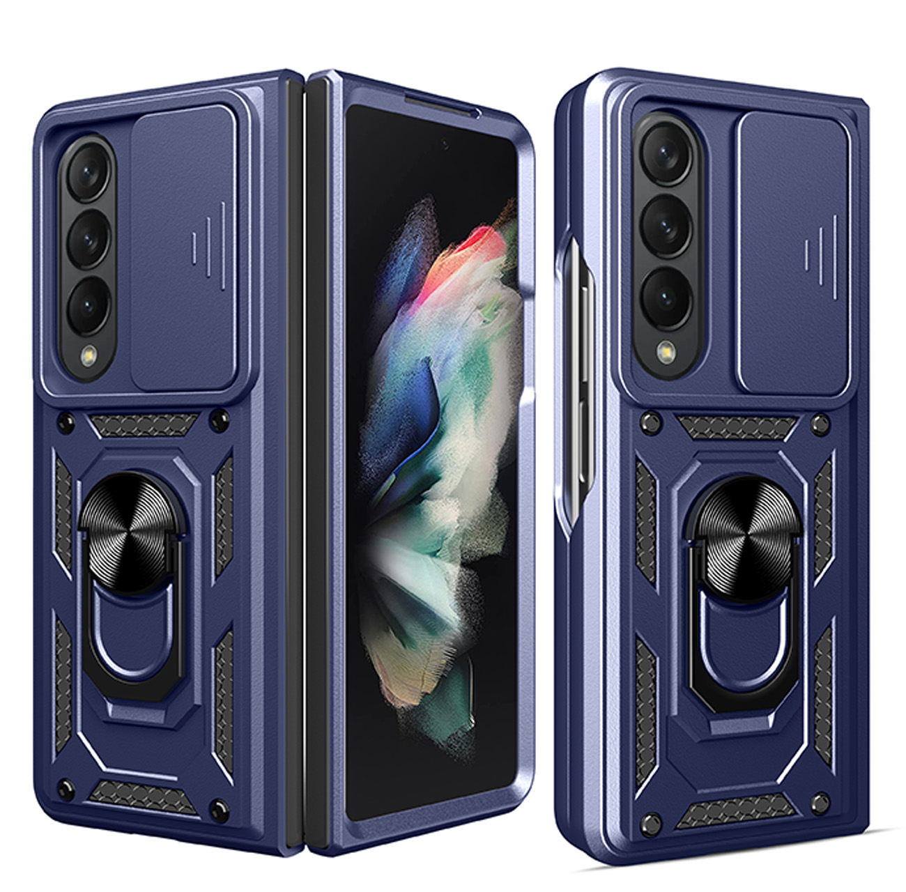 Carcasa Hybrid Armor CamShield compatibila cu Samsung Galaxy Z Fold 4 5G Blue 1 Lerato.ro