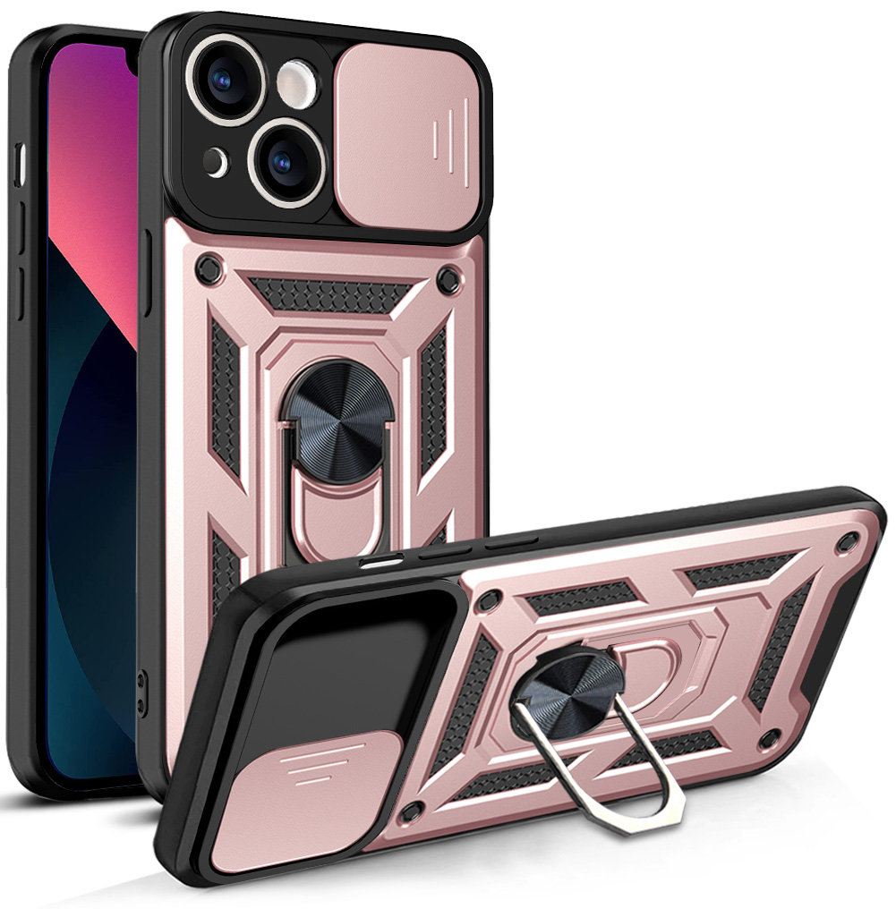 Carcasa Hybrid Armor CamShield compatibila cu iPhone 13 Pink 1 Lerato.ro