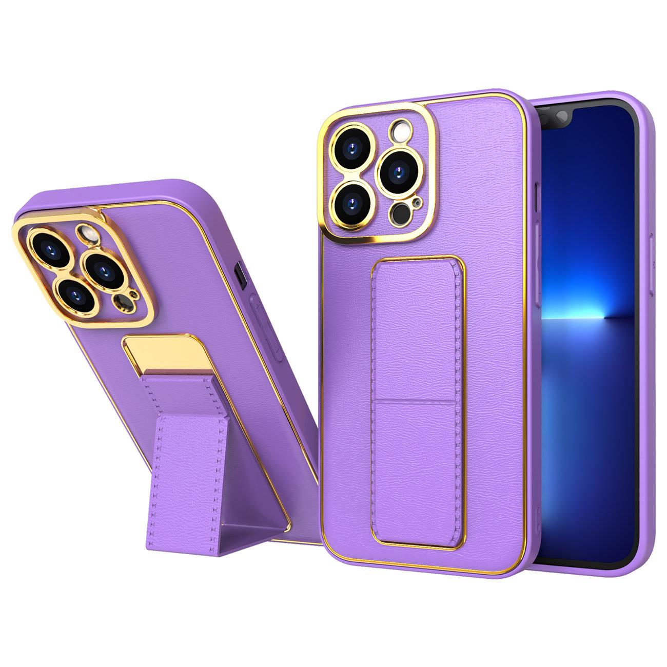 Carcasa Kickstand Case compatibila cu Samsung Galaxy A12 Purple 1 Lerato.ro