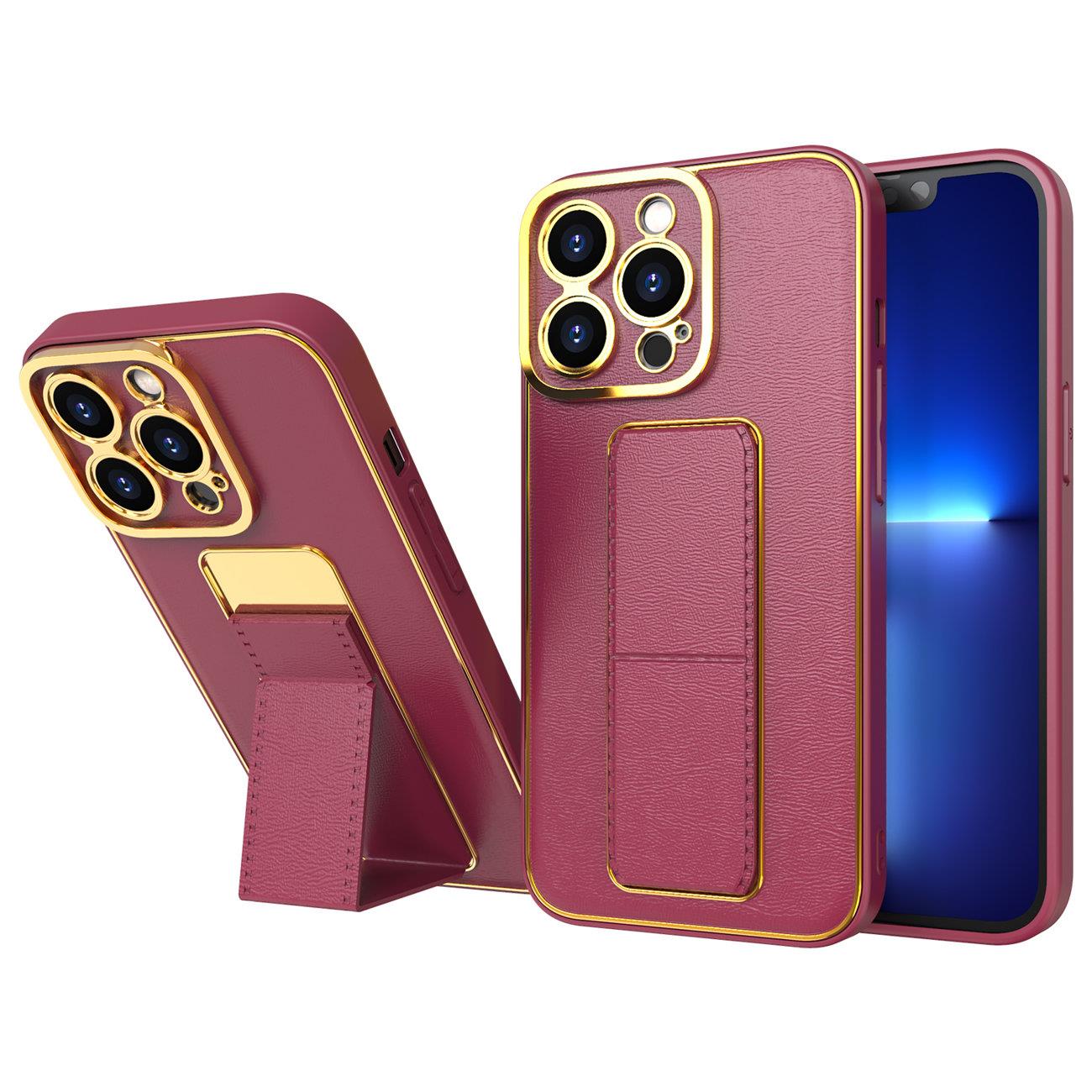 Carcasa Kickstand Case compatibila cu iPhone 13 Pro Max Red 1 Lerato.ro