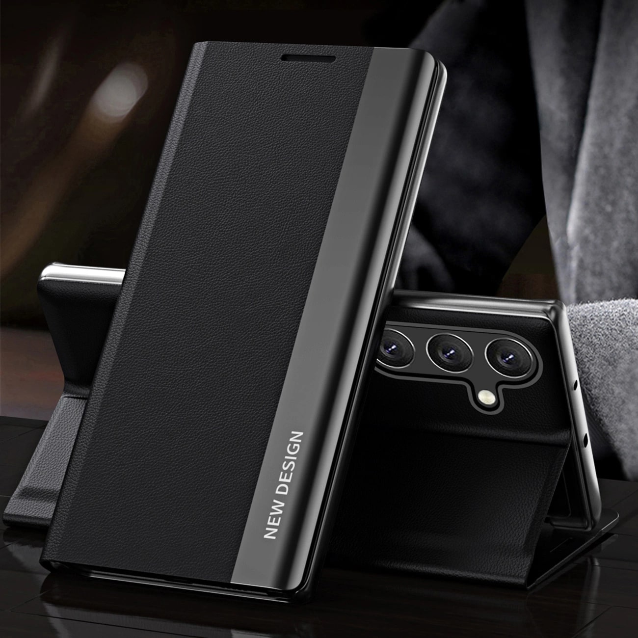 Husa Sleep Case Pro compatibila cu Samsung Galaxy S24 FE Black 1 Lerato.ro