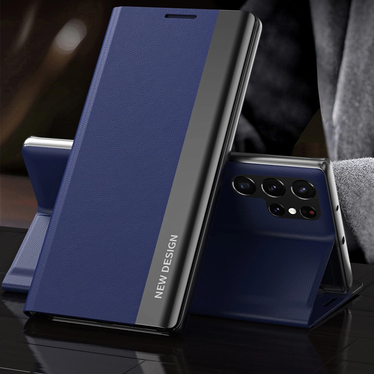 Husa Sleep Case Pro compatibila cu Samsung Galaxy S25 Ultra Blue 1 Lerato.ro
