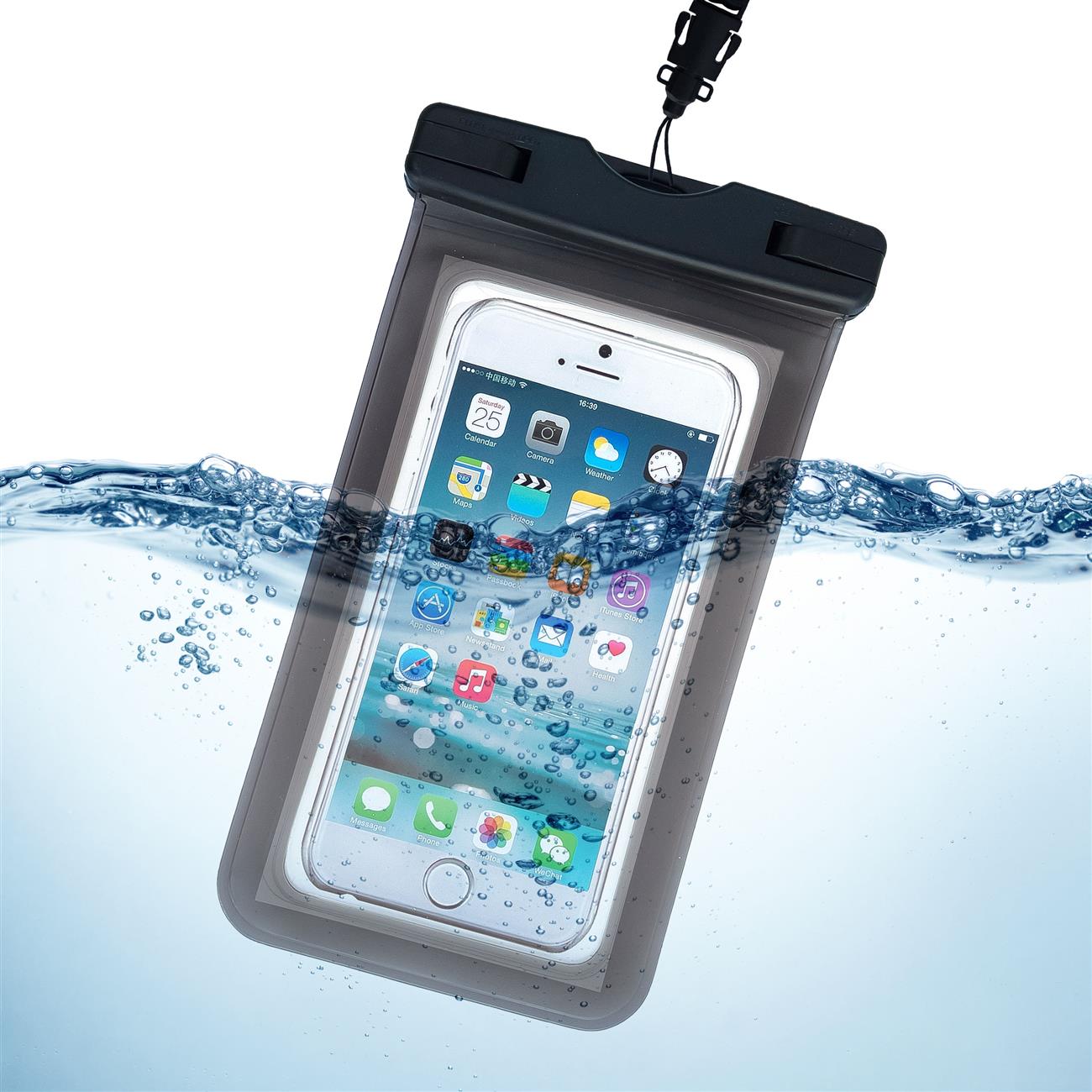 Husa waterproof universala pentru dispozitive 6.7 inch Negru 1 Lerato.ro