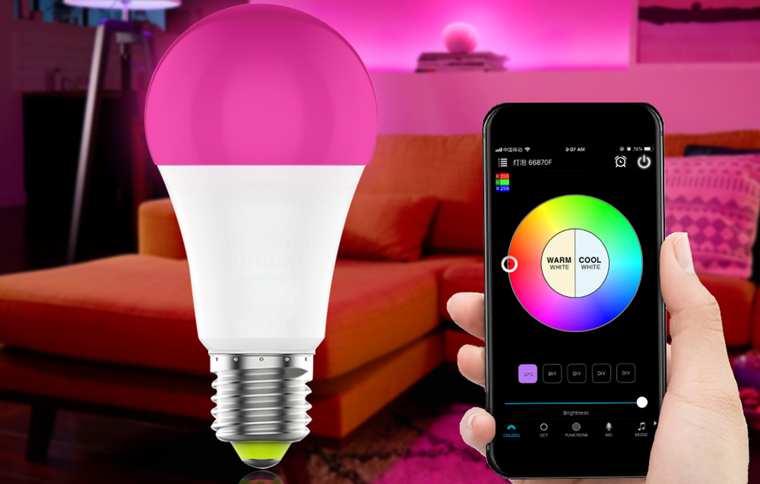 Bec Smart LED Offdarks, RGB, E27, 800lm, 10W, WiFi, Control prin aplicatie si vocal, Alb 1 Lerato.ro