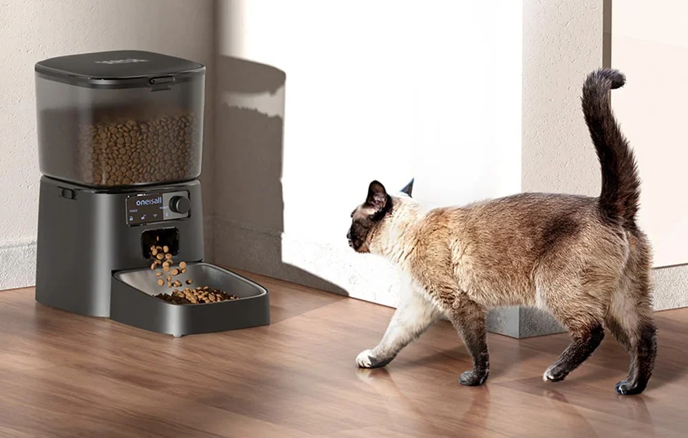 Dispenser hrana pentru animale de companie Oneisall PFD001 Pro, Capacitate 1.2kg, Negru 1 Lerato.ro
