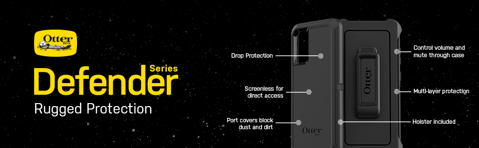 Carcasa Otterbox Defender compatibila cu Samsung Galaxy S22 Ultra Black 1 Lerato.ro