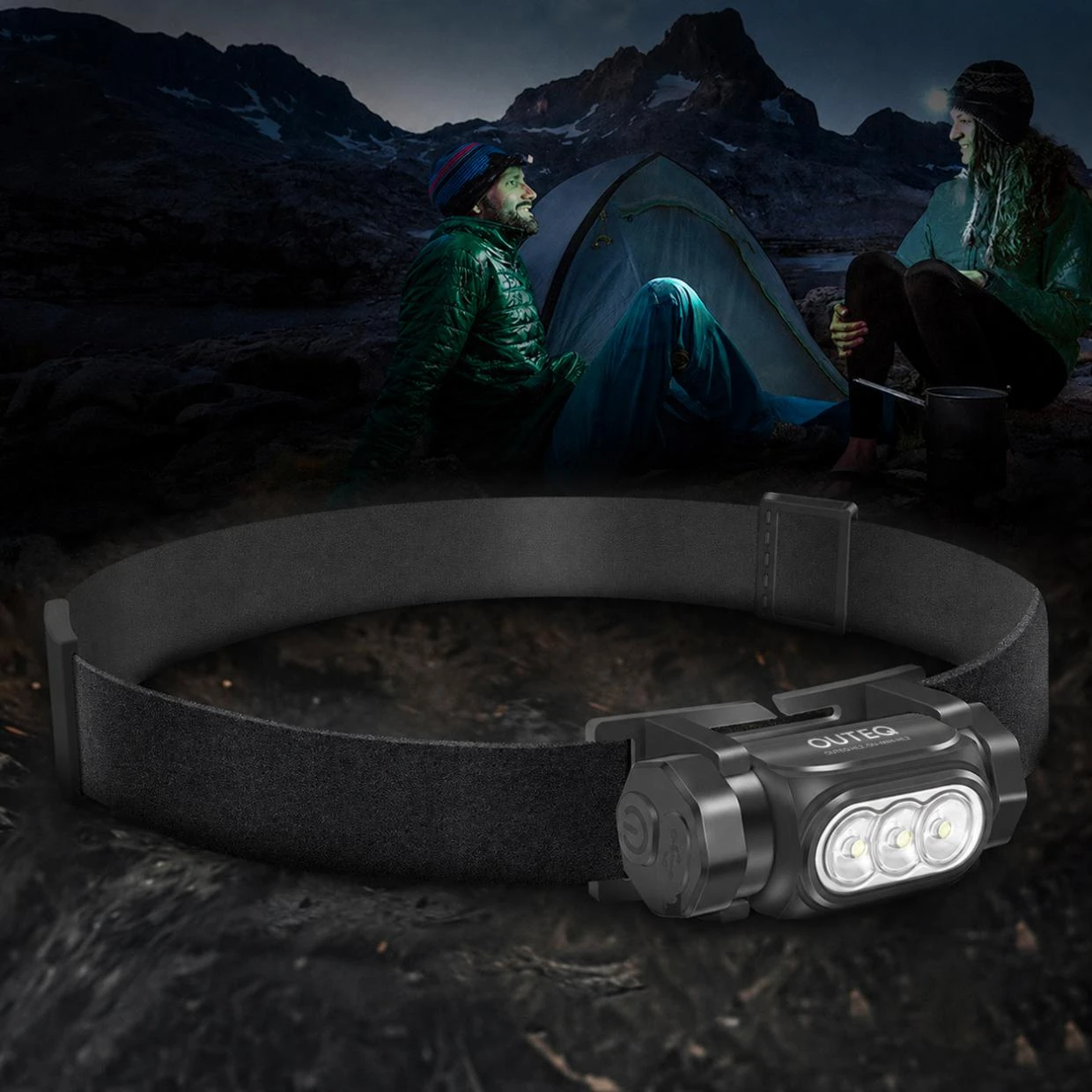 Lanterna frontala OUTEQ HL2 Mini, LED, 1150 lm, 1000mAh, IP68, Incarcare USB-C, Negru 1 Lerato.ro