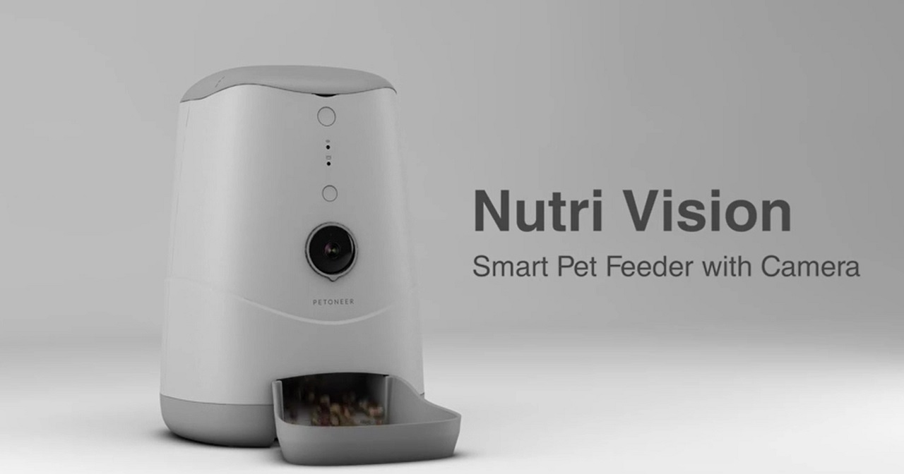 Dispenser pentru hrana smart PETONEER Nutri Vision pentru animale, 3.7L, Camera 720p, WiFi, Control aplicatie, Alb 1 Lerato.ro