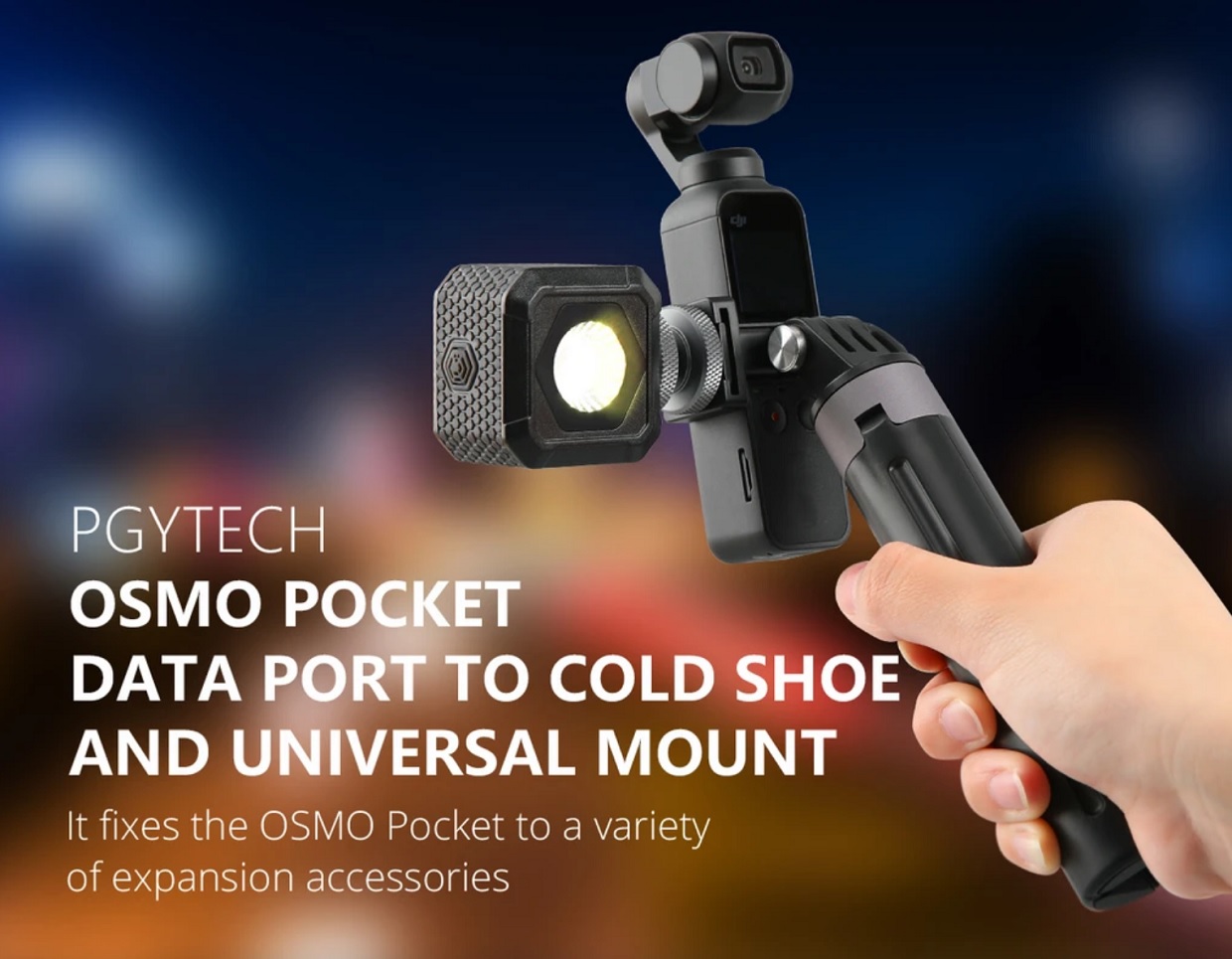 Sistem de prindere PGYTECH P-18C-036 compatibil cu camera video sport DJI Osmo Pocket, Negru 1 Lerato.ro