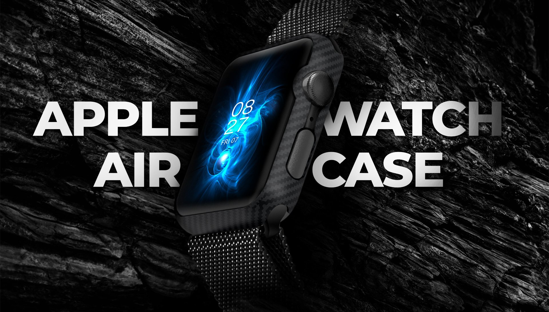 Carcasa PITAKA Air compatibila cu Apple Watch 4/5/6/SE (40 mm) Black/Grey 1 Lerato.ro