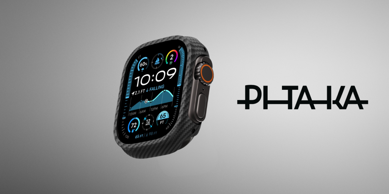 Carcasa PITAKA Air compatibila cu Apple Watch Ultra 1/2/3 49mm, Negru / Gri 1 Lerato.ro