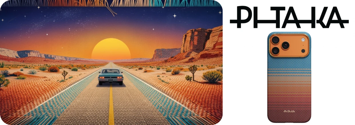 Husa PITAKA Edge California Dream 01 cu MagSafe compatibila cu iPhone 17 Pro Max, Sunset 1 Lerato.ro