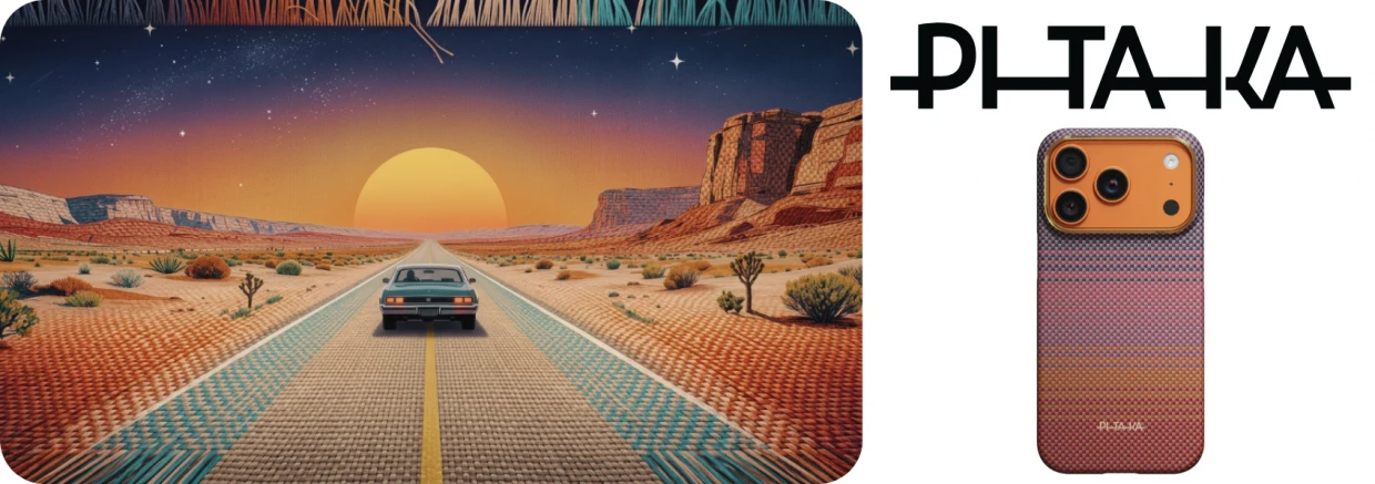 Carcasa PITAKA Edge California Dream 02 compatibila cu iPhone 17 Pro, Sunset 1 Lerato.ro