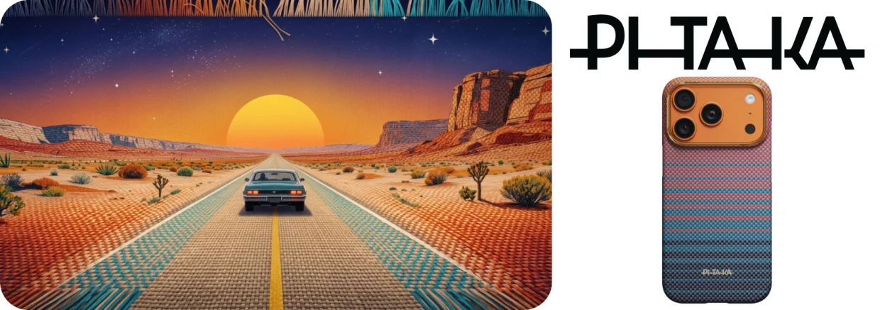 Carcasa PITAKA Edge California Dream 05 compatibila cu iPhone 17 Pro, Sunset 1 Lerato.ro