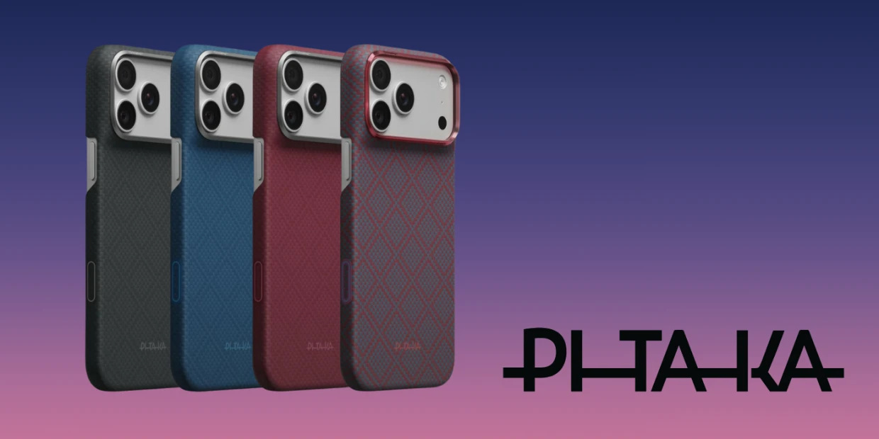 Husa PITAKA Edge Argyle cu MagSafe compatibila cu iPhone 18 Pro Max / 17 Pro Max, Albastru / Rosu 1 Lerato.ro