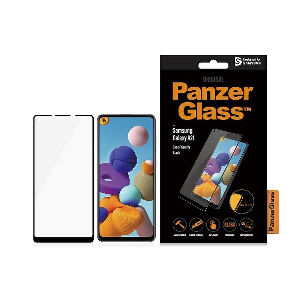 Folie de protectie din sticla PanzerGlass E2E Regular compatibila cu Samsung Galaxy A21, Negru