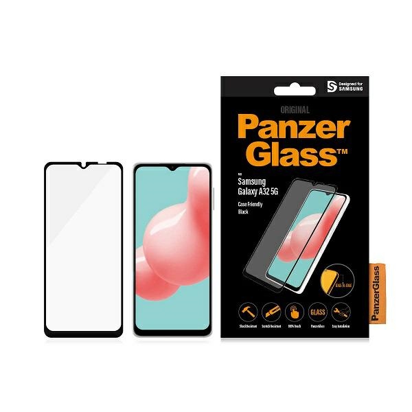 Folie de protectie din sticla PanzerGlass E2E Pro Regular cu aplicator compatibila cu Samsung Galaxy A32 5G, Negru