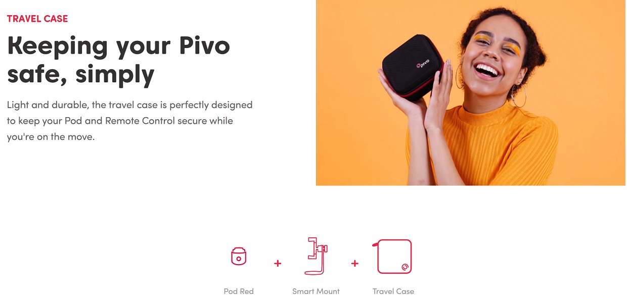 Kit selfie stick Pivo Pod Silver Starter Pack, 2x mai rapid, Wireless, rotire 360 grade, Smart Tracking, App and Remote Control, Suport Telefon, Geanta depozitare 1 Lerato.ro