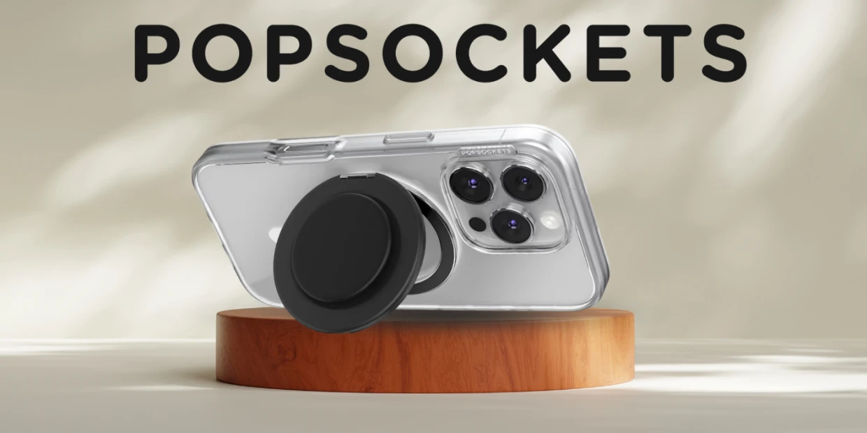 Suport universal pentru telefon PopSockets Kick-Out Grip, Extensibil, Negru 1 Lerato.ro