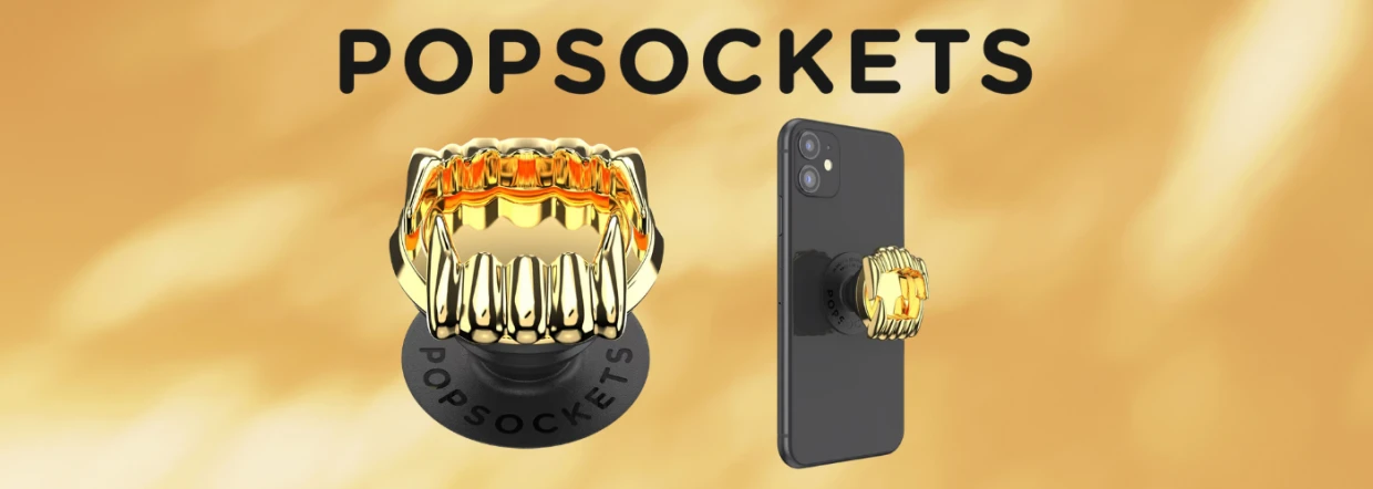 Suport universal pentru telefon PopSockets Say Cheese, Extensibil, Gold 1 Lerato.ro