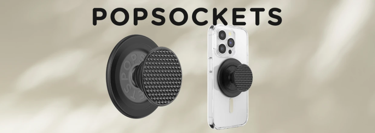 Suport universal pentru telefon PopSockets Round Aluminum Triangle Knurl Grip, Extensibil, Negru 1 Lerato.ro