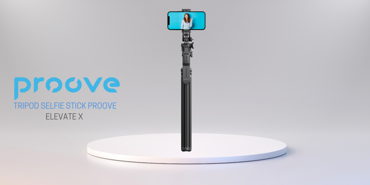 Selfie stick cu trepied si telecomanda Proove Elevate X pentru telefon, Reglabil, 2m, Negru 1 Lerato.ro
