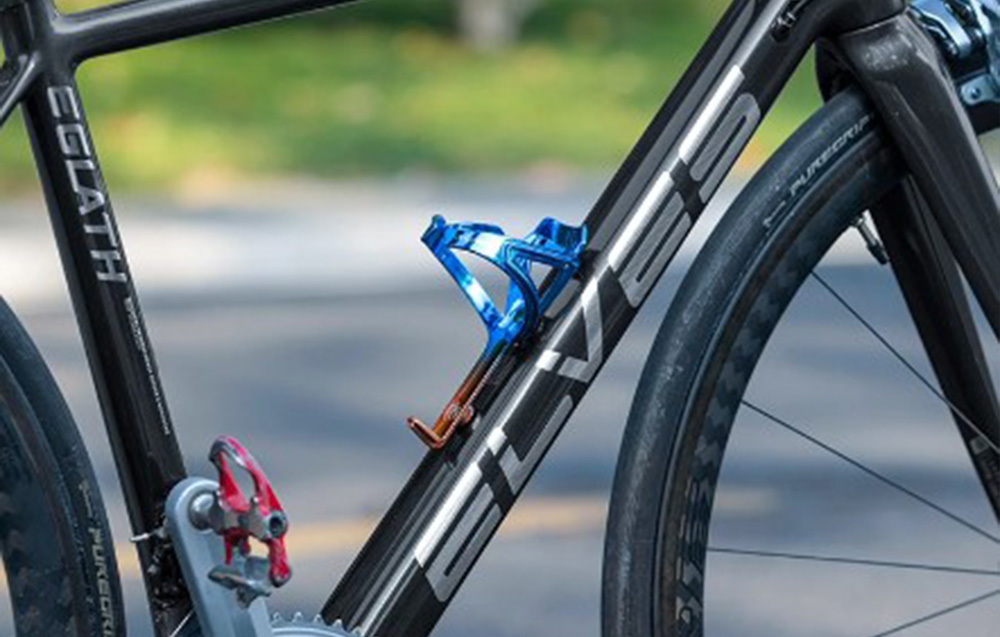 Suport bidon apa pentru bicicleta Rockbros KR03-BC, Policarbonat, Albastru/Auriu 1 Lerato.ro
