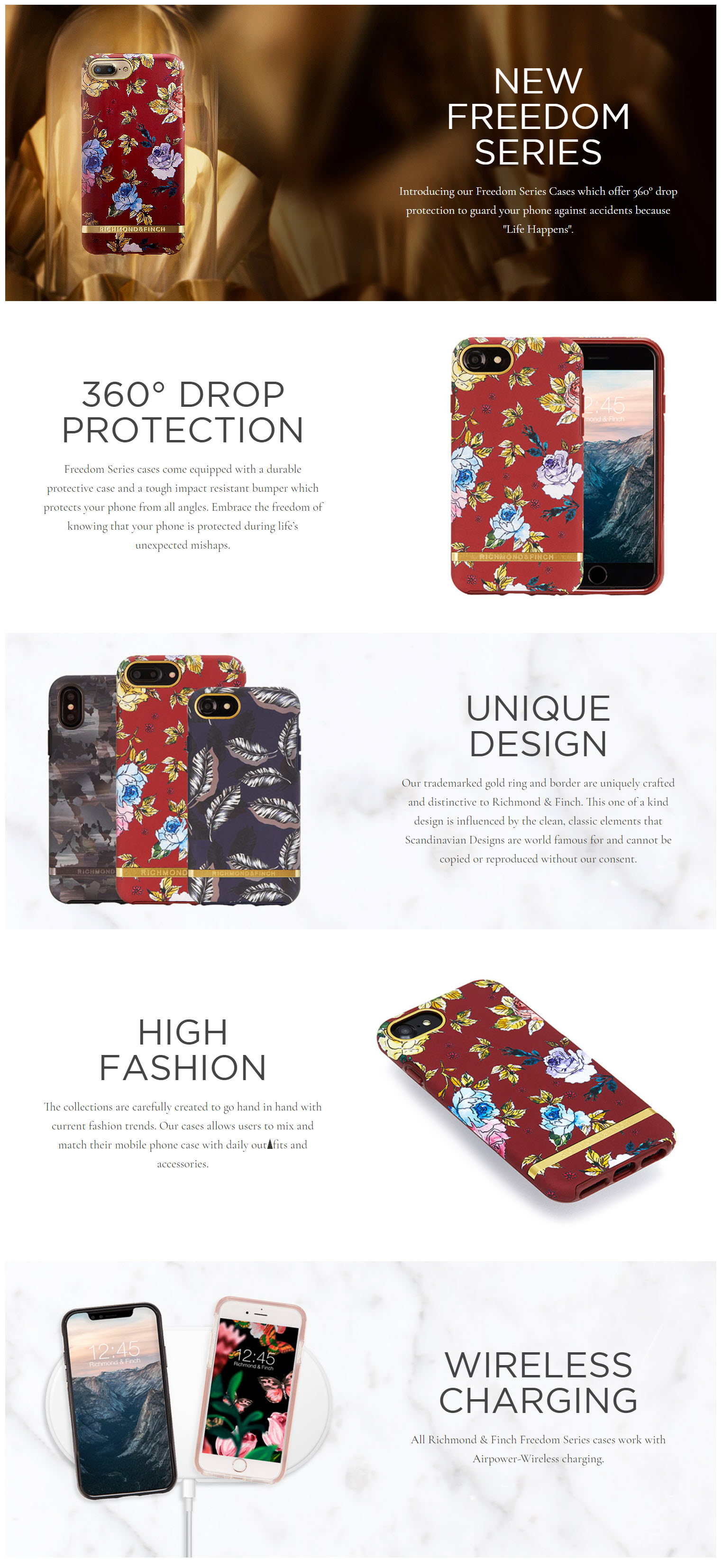 Husa fashion Richmond and Finch Freedom 360 iPhone 6/7/8 Red Floral 1 Lerato.ro