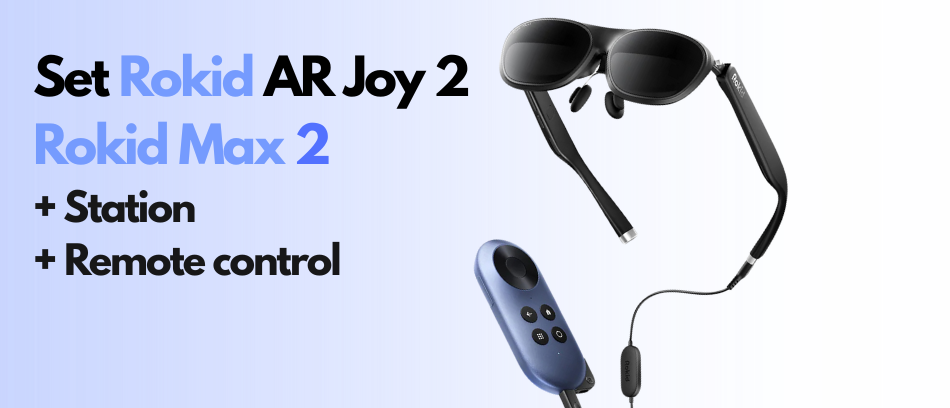 Set Rokid AR Joy 2 Glasses Max, cu Statie si Telecomanda, Full HD, 120Hz, Display Virtual 215 inch, USB-C, Negru 1 Lerato.ro